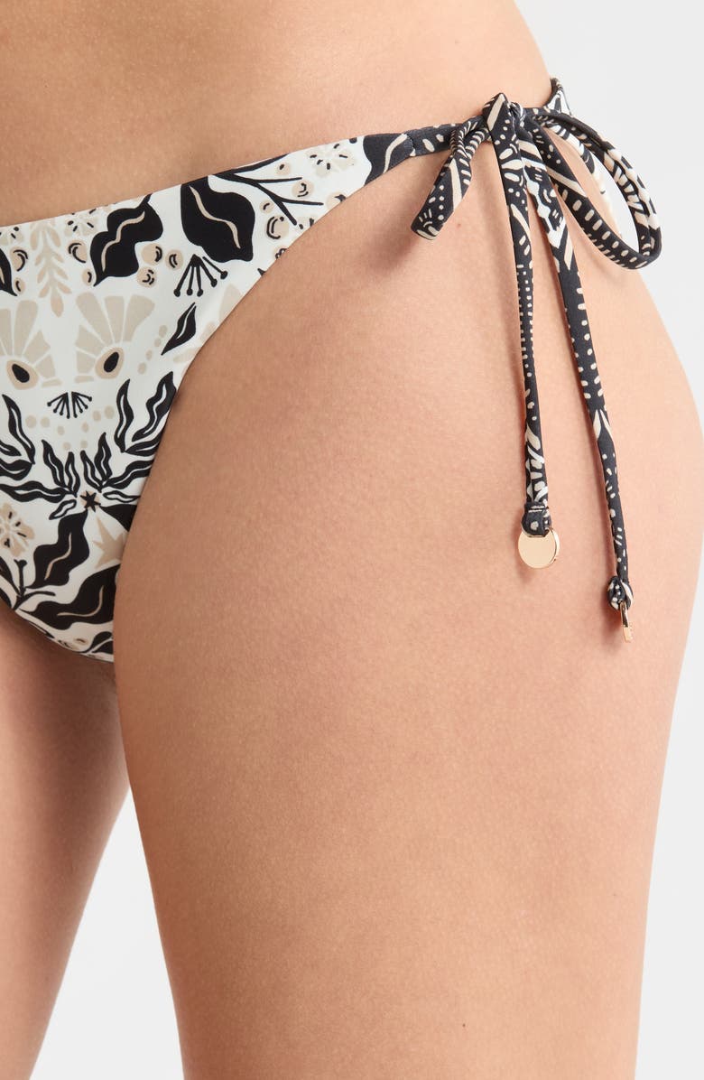 Ramy Brook Benni Side Tie Bikini Bottoms, Alternate, color, Black Combo