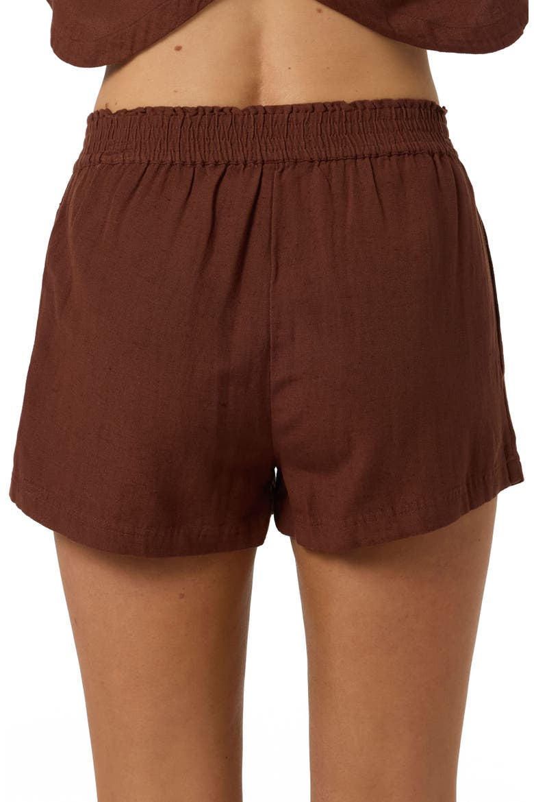 Sanders Smocked Waist Shorts, Alternate, color, COCONUT BROWN