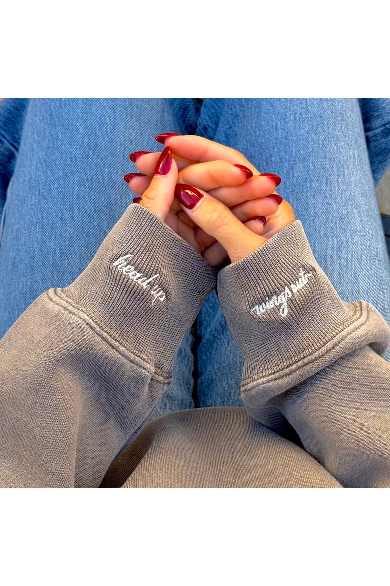 Head Up Wings Out Sweatshirt + Manifestation Kit, Alternate, color, Faded Grey