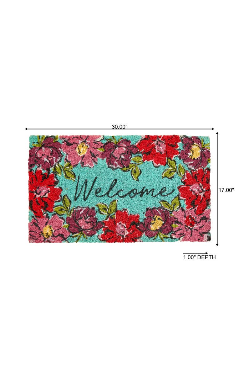 tag In Bloom Welcome Coir Mat Multi Coir Summer, Alternate, color, Blue