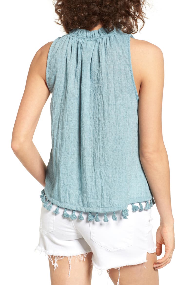 Tassel Trim Tank, Alternate, color, BLUE CITADEL