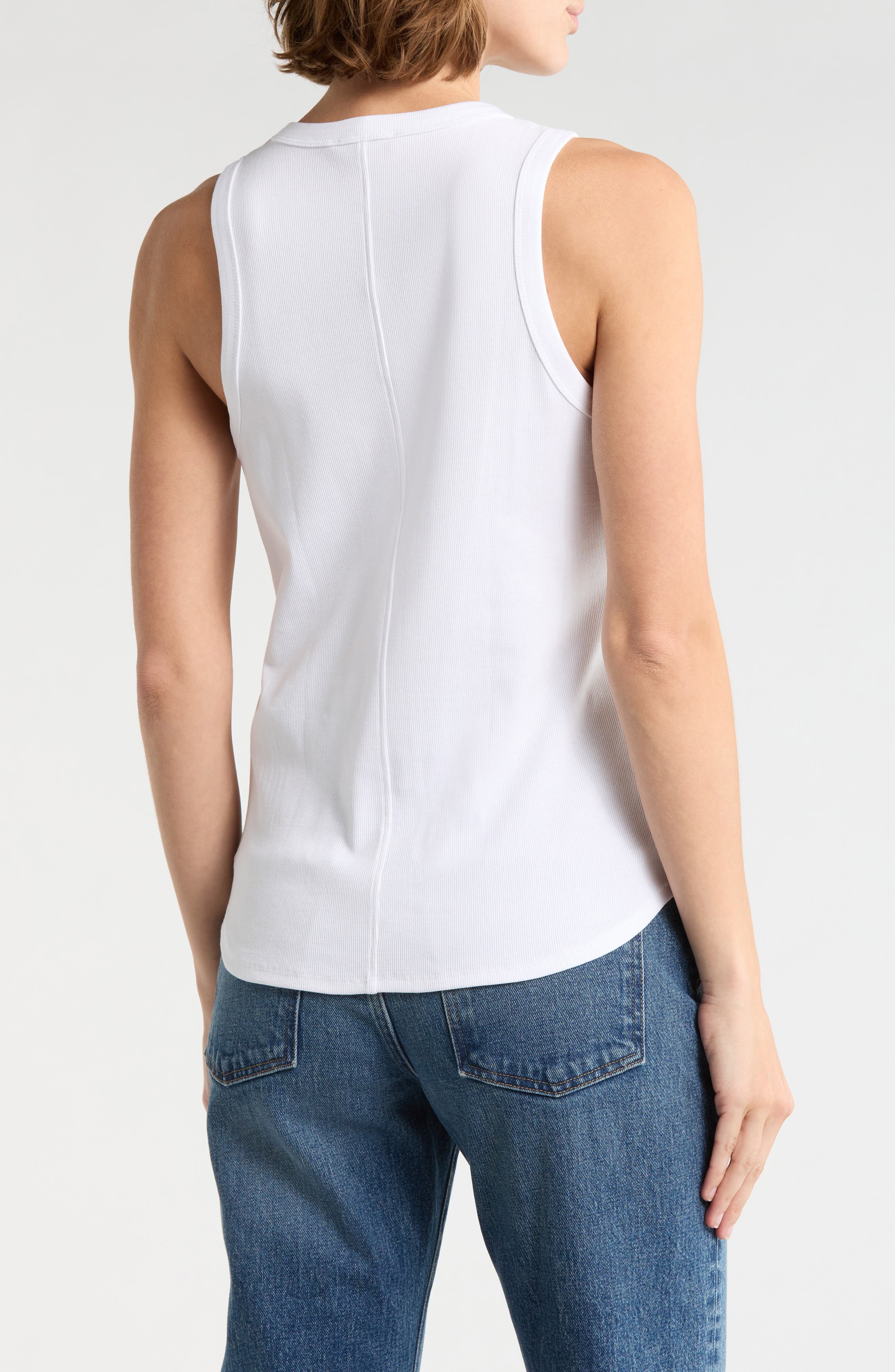Ribbed Stretch Cotton Cutaway Tank - image 4