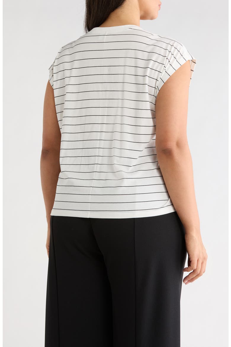 Pima Cotton T-Shirt, Alternate, color, IVORY BLACK LAUREN STRIPE