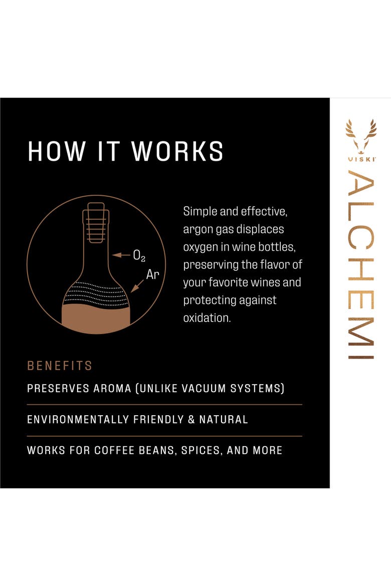 Alchemi Natural Argon Wine Preserver, Alternate, color, Black