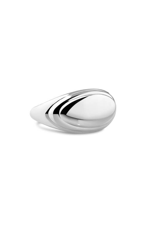 Devata Contour Line Dome Ring In Silver