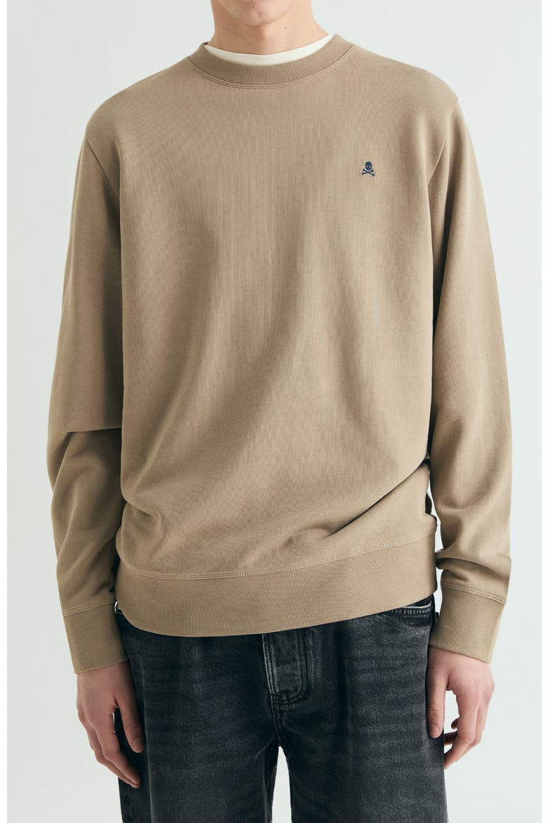 Contrast embroidered sweatshirt, Main, color, DarkCamel