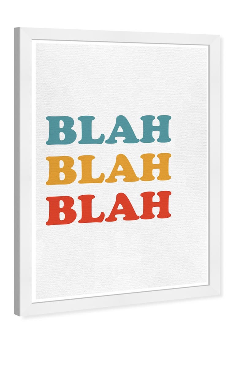 Wynwood Studio Blah Blah Blah White Framed Wall Art, Alternate, color, 
