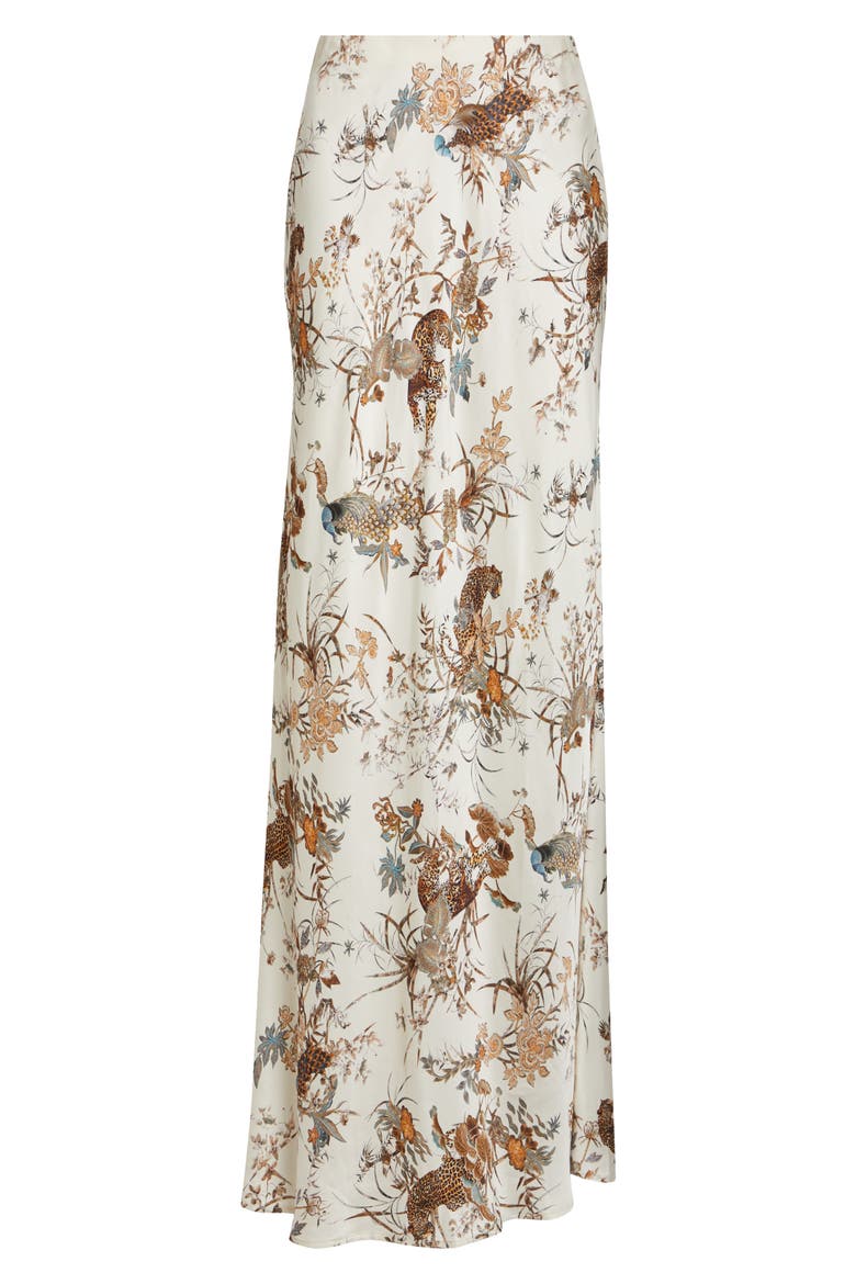 Zeta Jungle Print Satin Maxi Skirt, Alternate, color, ECRU MULTI TAPESTRY JUNGLE