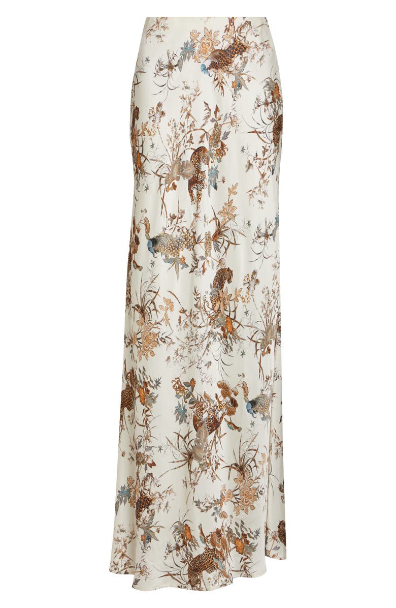 L'AGENCE Zeta Jungle Print Satin Maxi Skirt, Alternate, color,
