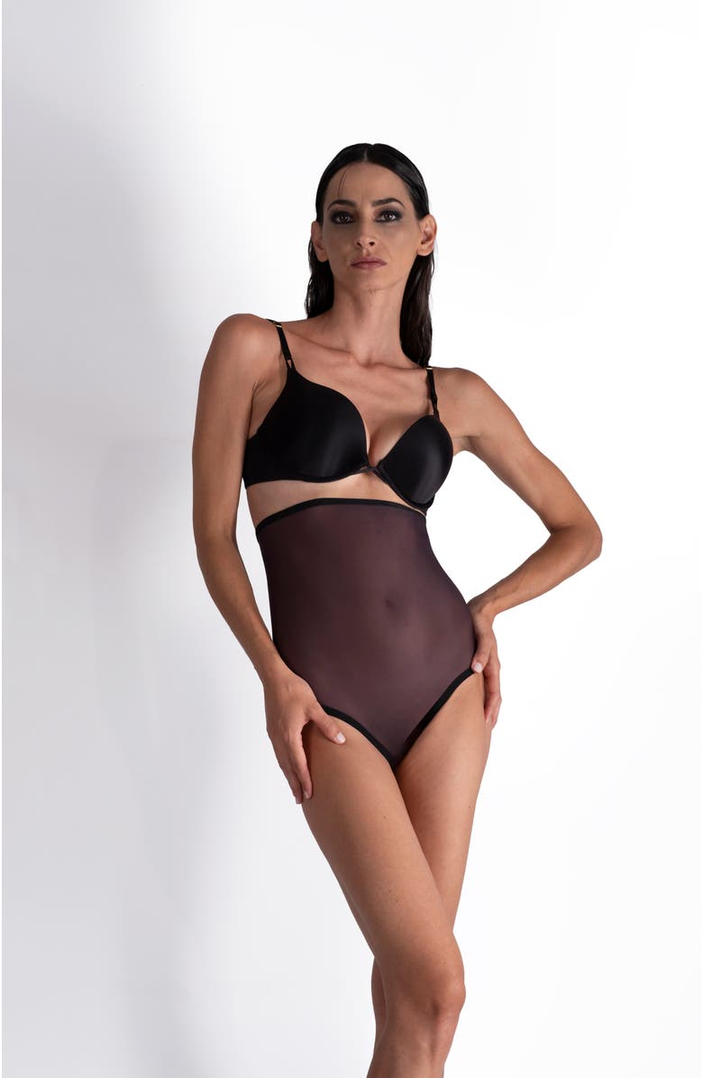 LECHERY<sup>®</sup> Lustrous Sheer Micro Mini Skirt, Alternate, color, Black