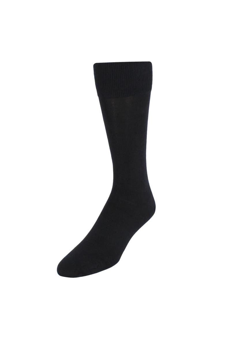 Sasha Solid Colored Mid-Calf Pima Cotton Socks, Main, color, Black