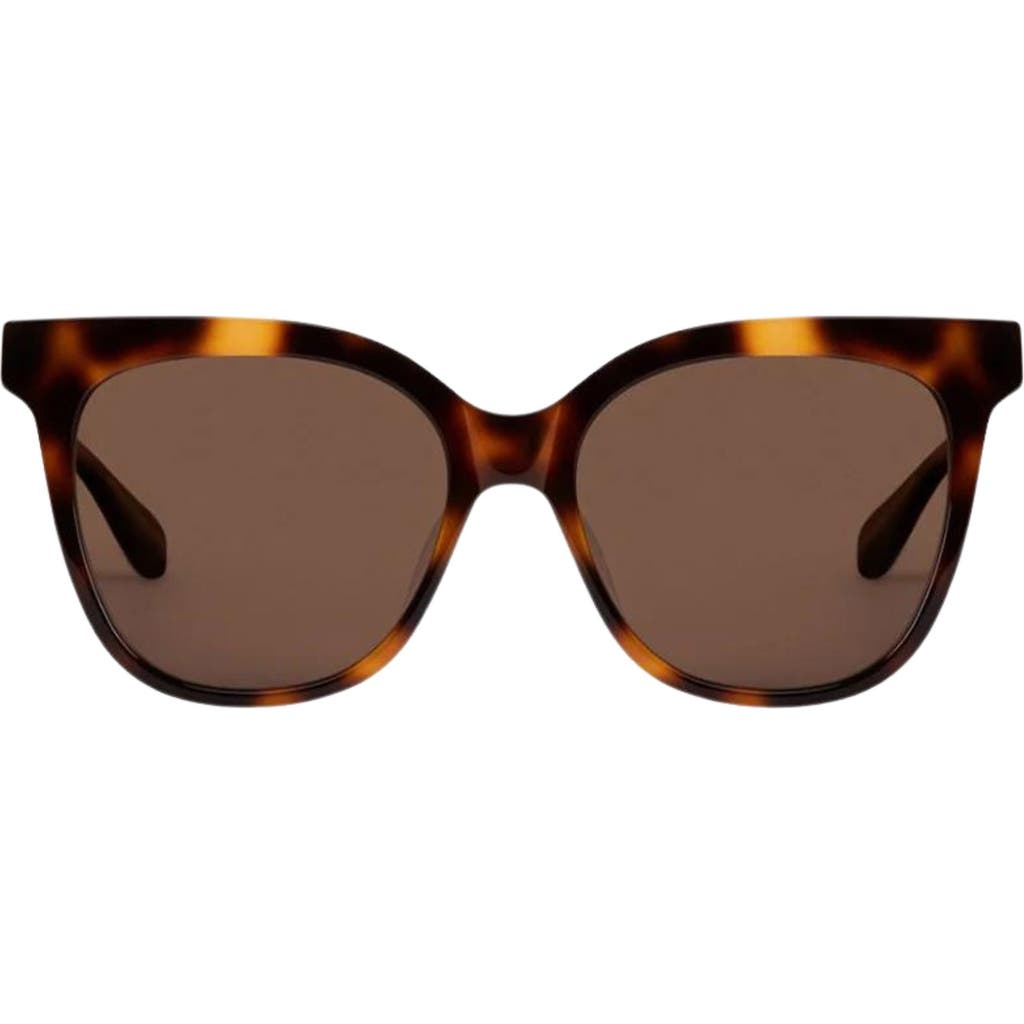 Mohala Eyewear Mahina 56mm Medium Bridge Wide Width Polarized Cat Eye Sunglasses In Brown