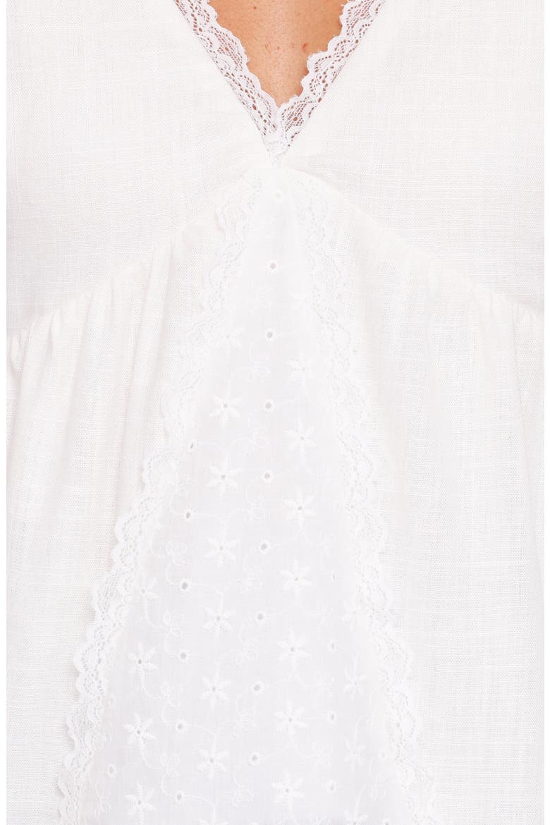 Aminta Eyelet Lace Sleeveless Top, Alternate, color, WHITE