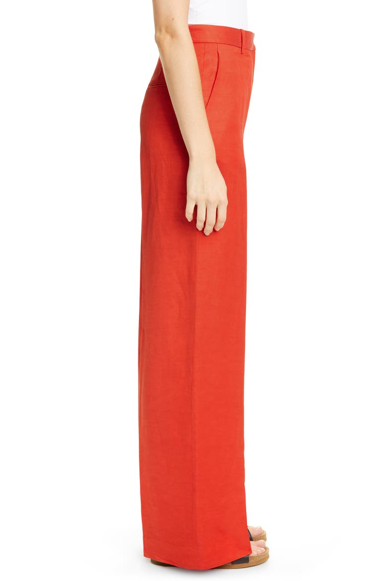 Jimson Linen & Cotton Wide Leg Pants, Alternate, color, POPPY