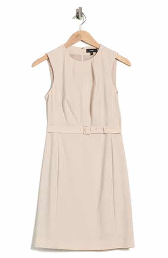 Theory Pleat Neck Virgin Wool Blend Dress