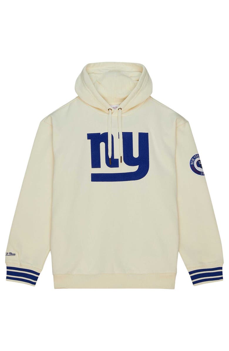 Mitchell & Ness Men's Mitchell & Ness Cream New York Giants Chainstitch Heavyweight Retro Pullover Hoodie, Alternate, color,