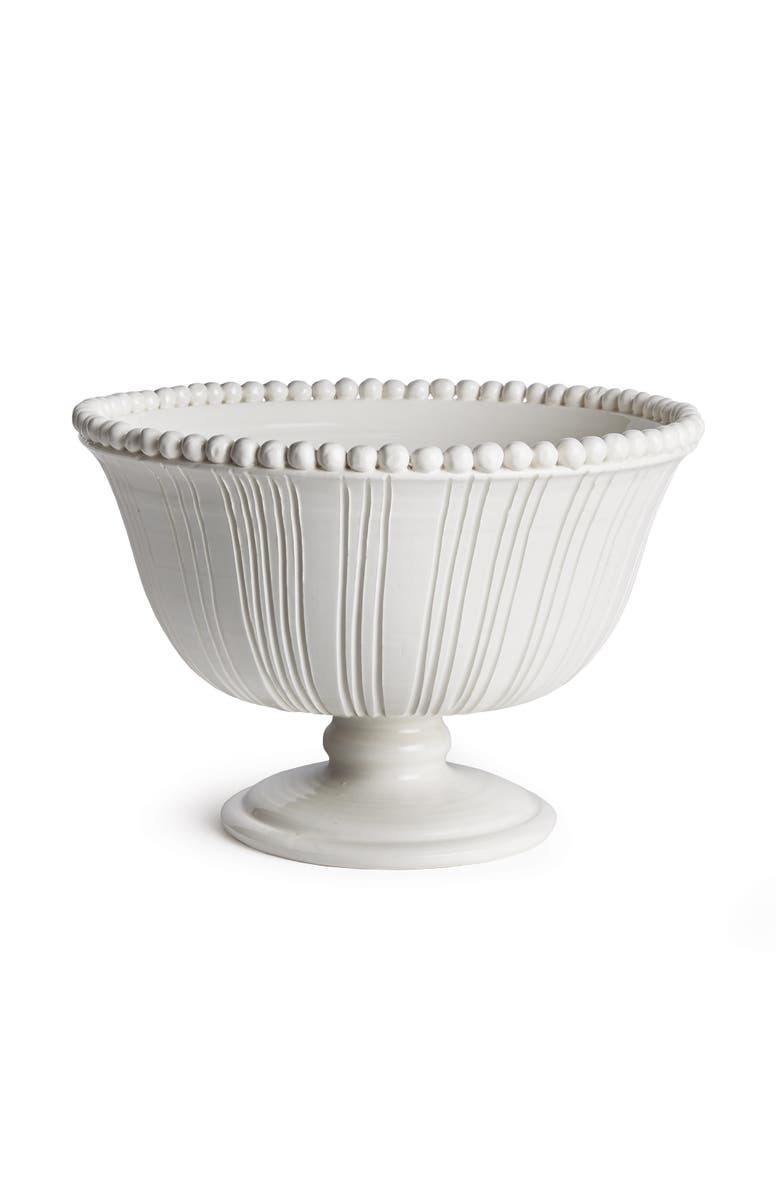 Napa Home & Garden Perla Decorative Footed Bowl, Main, color, White
