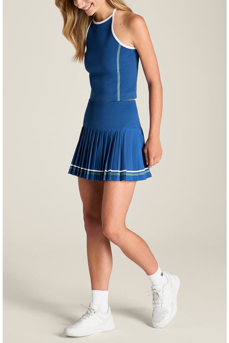 Midtown Perforated Tennis Skirt, Alternate, color, BLUE QUARTZ