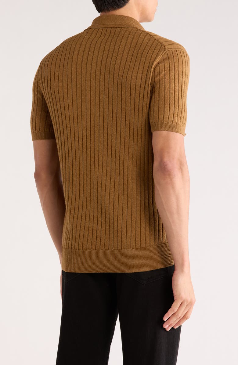Bonobos Rib Knit Polo, Alternate, color, Medium Brown Linen