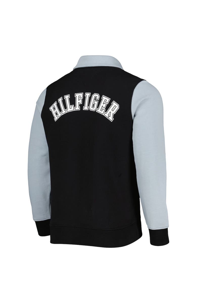 Tommy Hilfiger Men's Tommy Hilfiger Black/Silver Las Vegas Raiders Aiden Quarter-Zip Sweatshirt, Alternate, color, Black