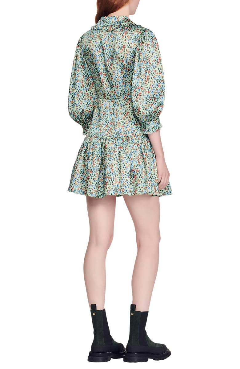 SANDRO Eilat Silk Dress, Alternate, color, Green Red