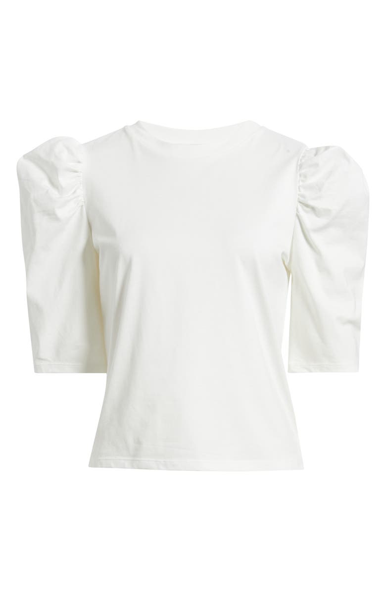 FRAME The Drape Puff Sleeve Organic Cotton Top, Alternate, color, White