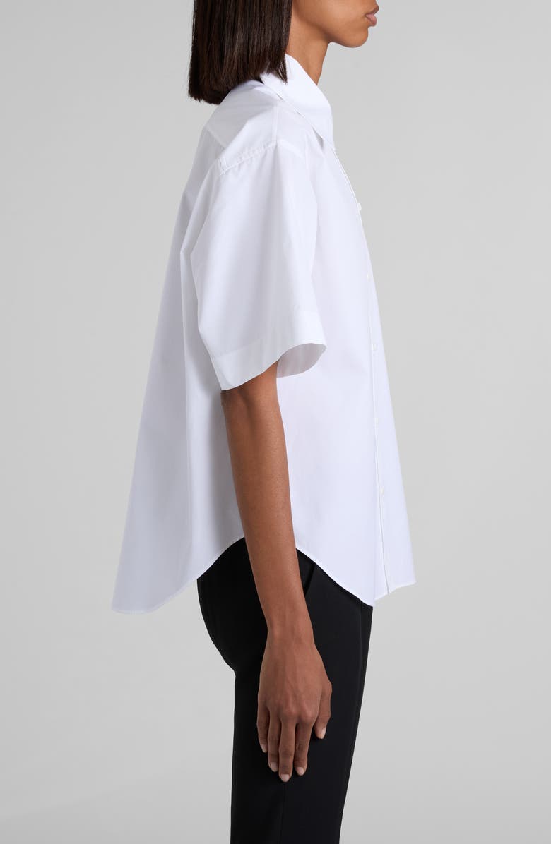 McQueen Cotton Poplin Button-Up Shirt, Alternate, color, Optical White