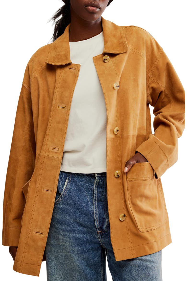 Annalise Suede Jacket, Main, color, CHESTNUT
