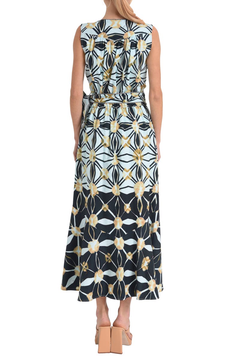 CIEBON Esthella Cotton Maxi Wrap Dress, Alternate, color, Black/ White Multi