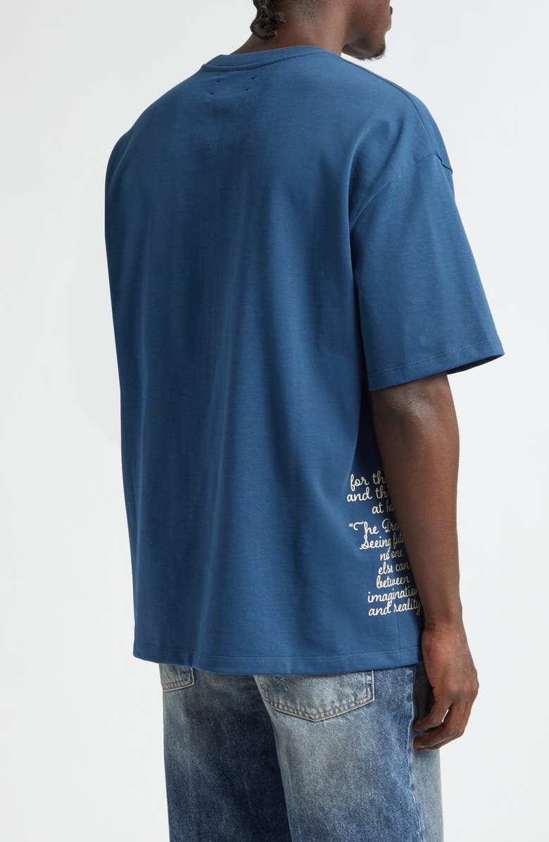 AMIRI Varsity Patch Oversize Cotton T-Shirt, Alternate, color, Dark Indigo