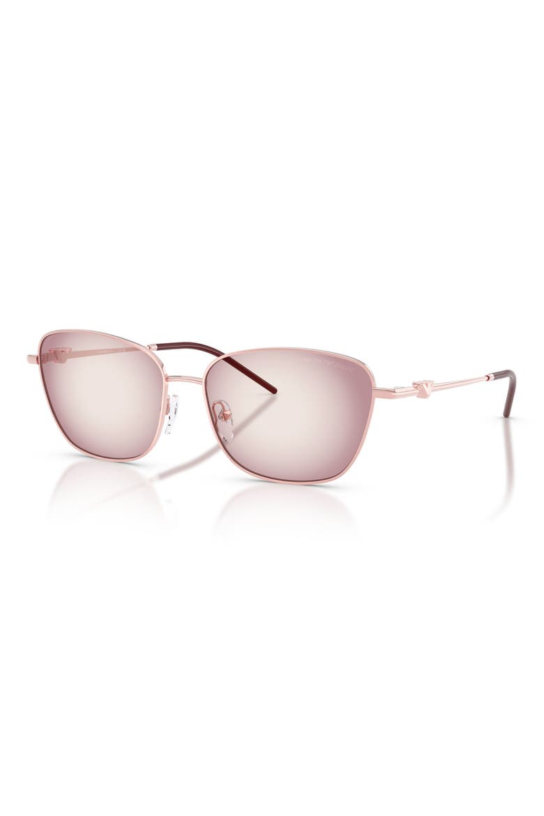 57mm Irregular Sunglasses, Alternate, color, SHINY METALIZED PINK / VIOLET