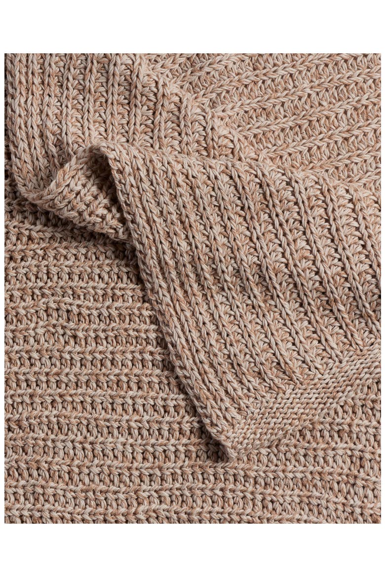 Marled Cotton Throw Blanket, Alternate, color, ADOBE