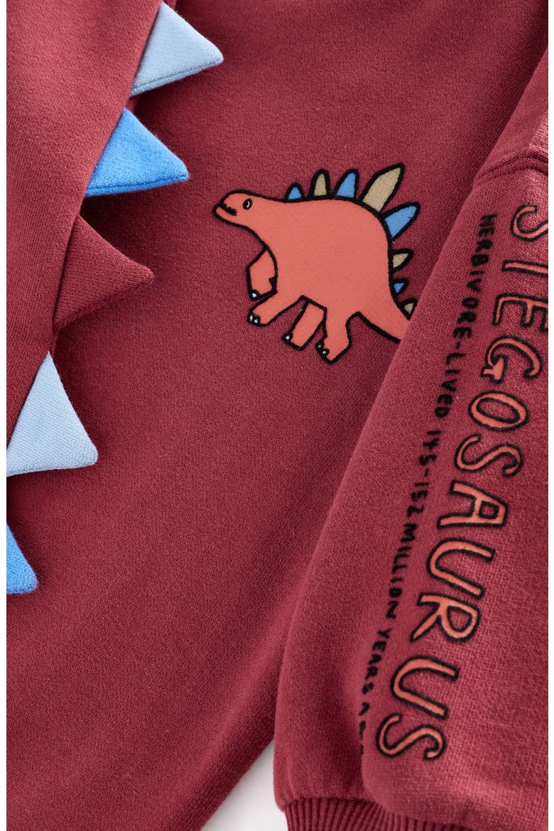 Kids' Dinosaur Appliqué Crewneck Sweater & Joggers Set, Alternate, color, RED