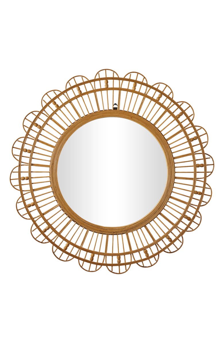 GINGER BIRCH STUDIO Bamboo Handmade Woven Mirror, Main, color,