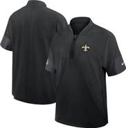 Nike Men's Nike Black New Orleans Saints Sideline Short Sleeve Quarter-Zip Performance Coach Jacket