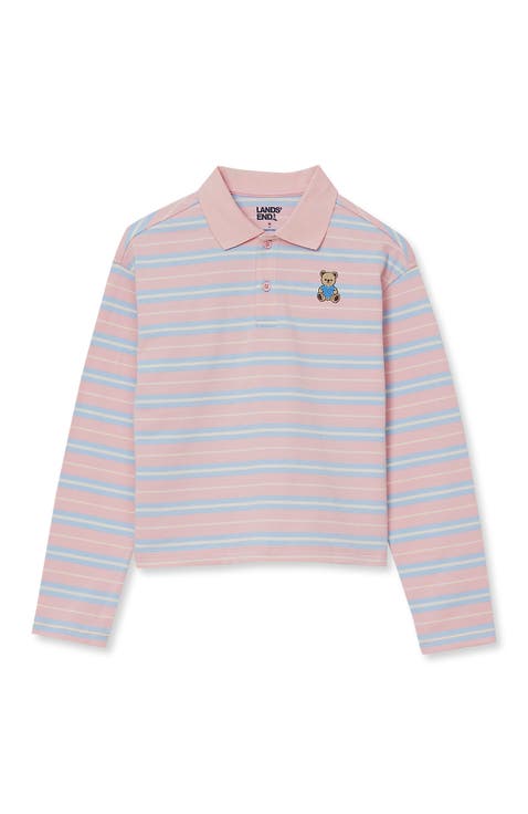 Girls Long Sleeve Collared Polo Shirt