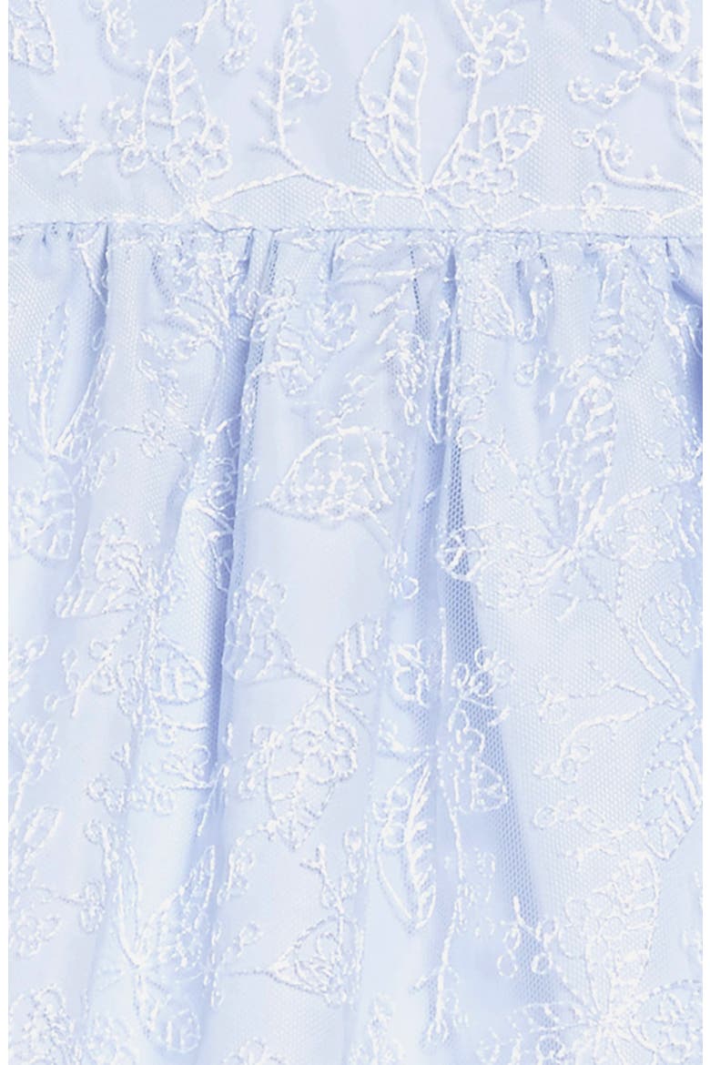 Embroidered Flutter Sleeve Dress, Alternate, color, BLUE