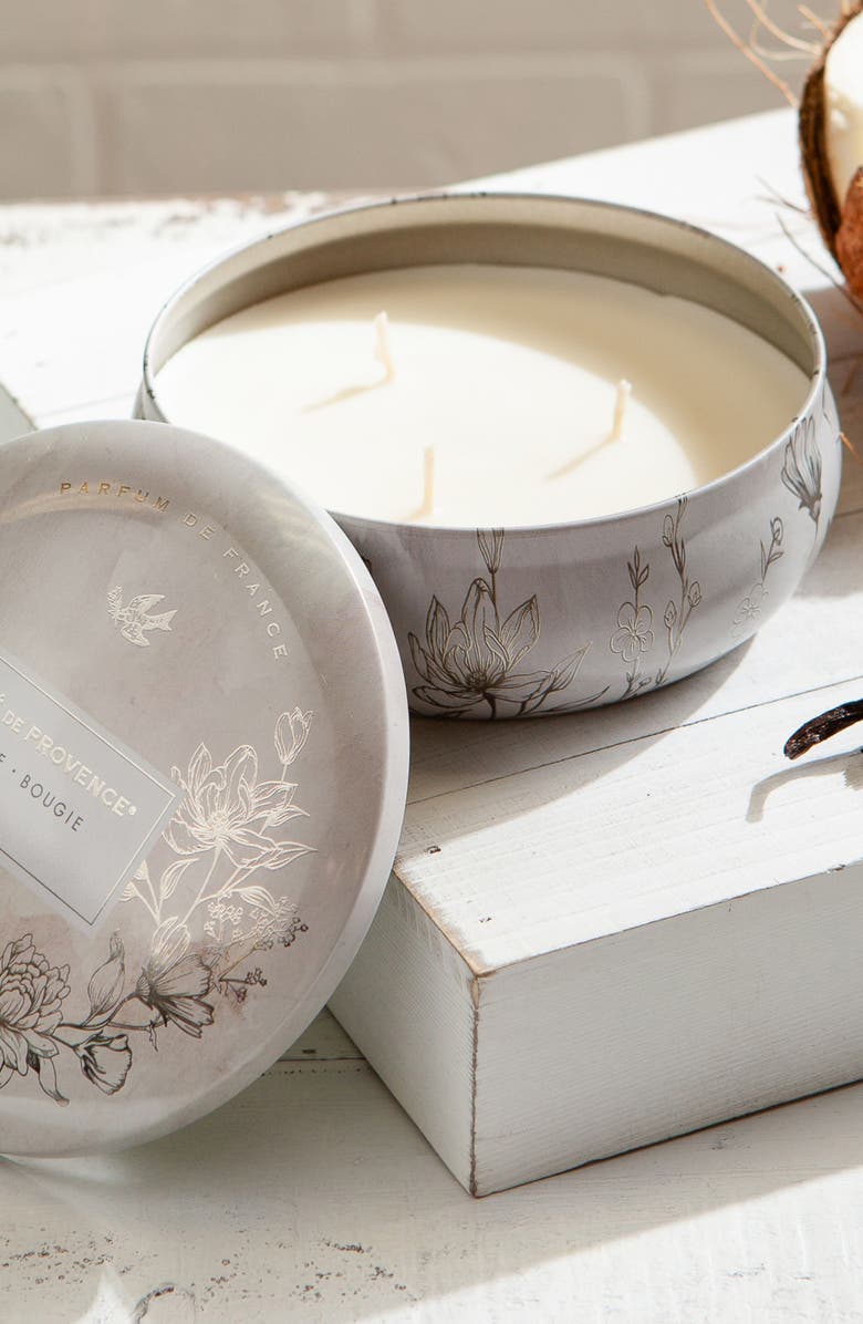 EUROPEAN SOAPS Pre de Provence Heritage 3-Wick Tin Candle, Alternate, color,