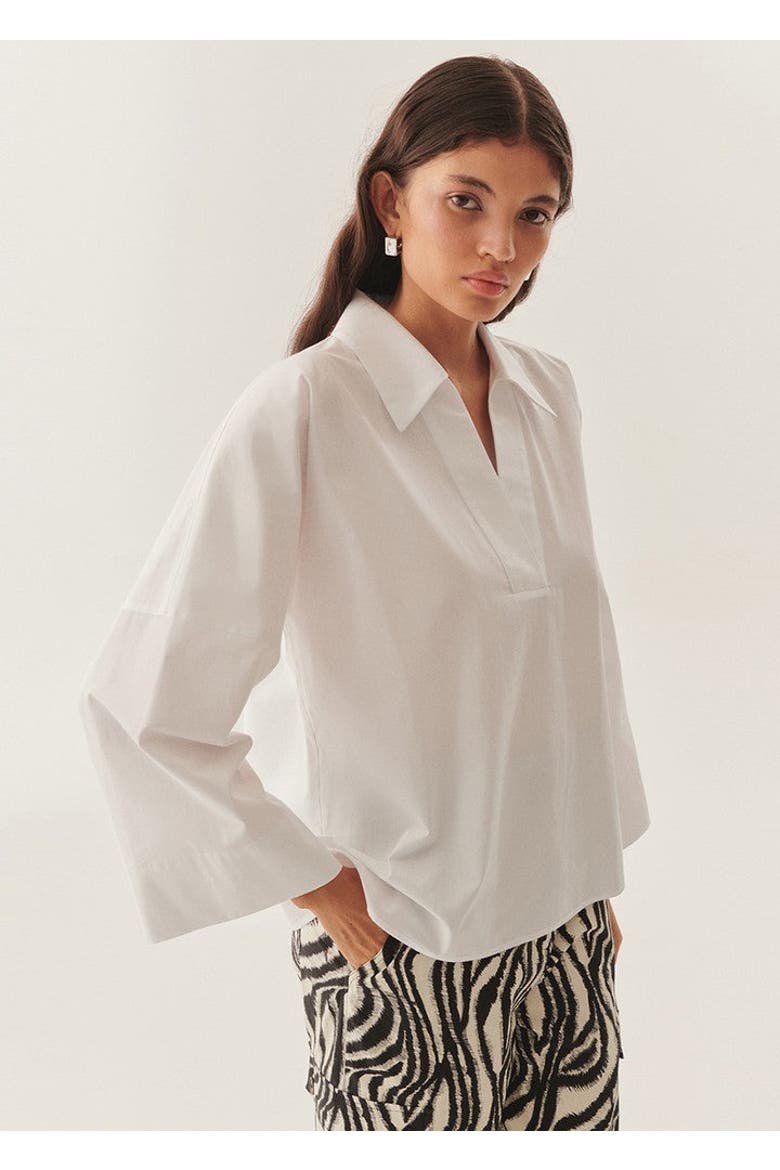 Lucia V Neck Blouse, Alternate, color, WHITE