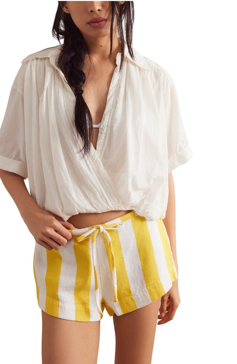 Free People Hot Hot Hot Shorts, Alternate, color, Yellow Combo