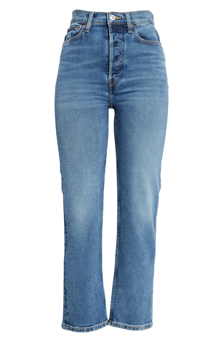 Re/Done '70s High Waist Crop Stovepipe Jeans, Alternate, color, 