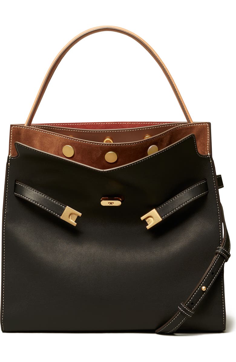 Tory Burch Lee Radziwill Leather Double Bag, Main, color,