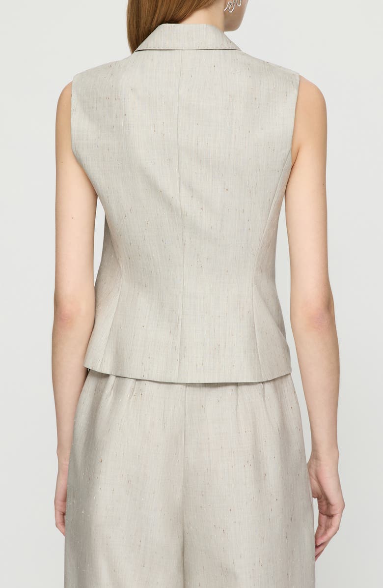 Lafayette 148 New York Flecked Wool & Silk Waistcoat, Alternate, color, 