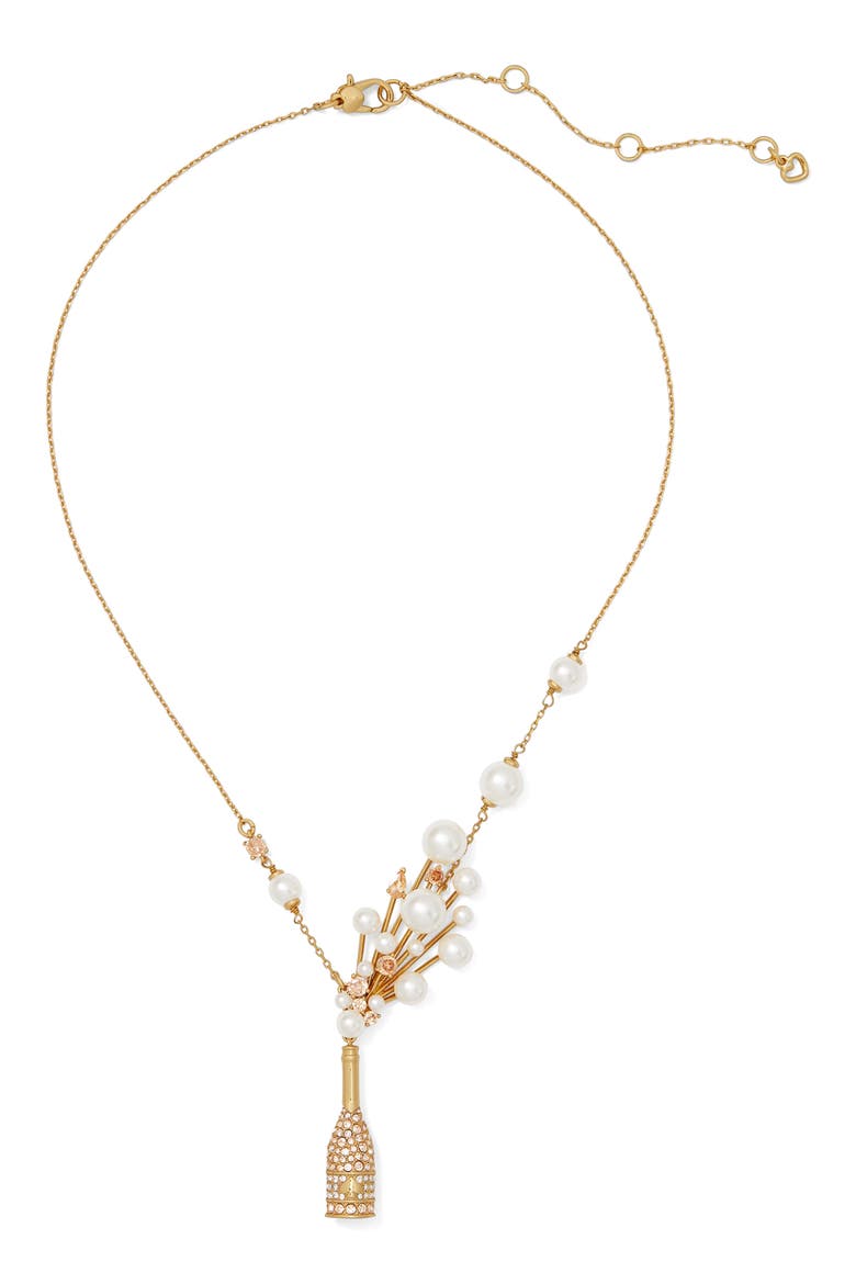 champagne bottle pendant necklace, Main, color, CHAMPAGNE/ GOLD