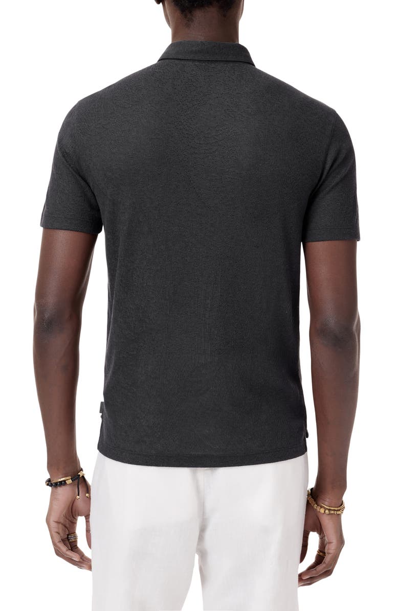 John Varvatos Alvaro Perforated Polo, Alternate, color, Black