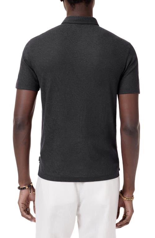 John Varvatos Alvaro Perforated Polo In Black