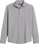 Stone Rose Trim Fit Techno Stretch Diamond Geo Print Performance Button-Up Shirt