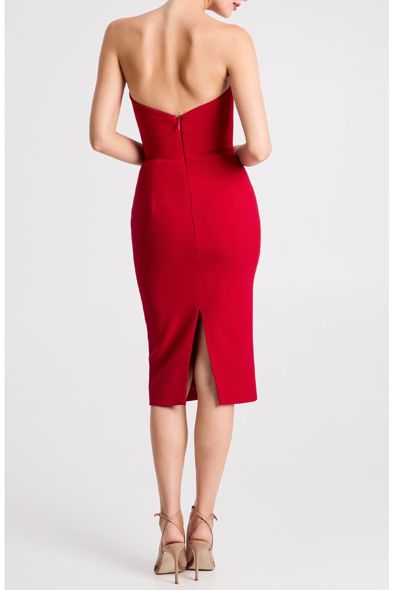 Celia Strapless Cocktail Sheath Dress, Alternate, color, RED