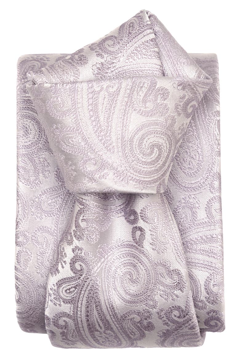Soave - Extra Long Silk Jacquard Tie for Men, Alternate, color, Light Lavender