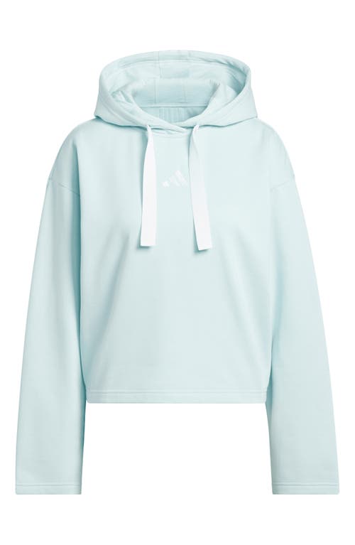 Adidas Originals Adidas Crop Fleece Hoodie In Blue